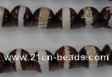 CAG6364 15 inches 12mm faceted round tibetan agate gemstone beads
