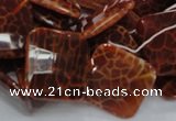 CAG656 15.5 inches 18*18mm faceted rhombic natural fire agate beads
