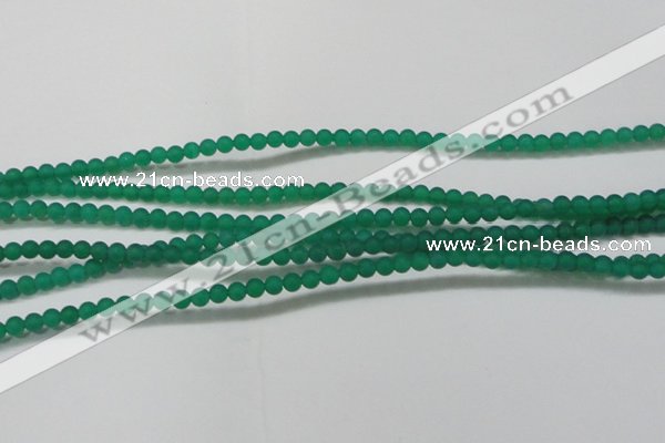 CAG6565 15.5 inches 3mm round matte green agate beads wholesale