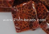 CAG658 15.5 inches 30*30mm faceted rhombic natural fire agate beads