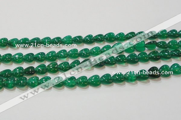 CAG6630 15.5 inches 8*8mm heart green agate gemstone beads