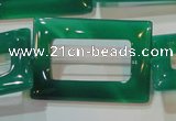 CAG6644 15.5 inches 25*35mm rectangle green agate gemstone beads