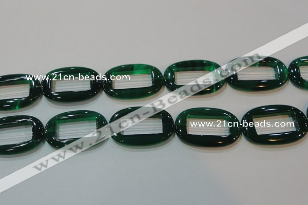 CAG6646 15.5 inches 25*38mm oval green agate gemstone beads