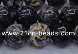 CAG6654 15.5 inches 12mm round blue ocean agate gemstone beads