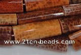 CAG668 15.5 inches 15*35mm rectangle natural fire agate beads
