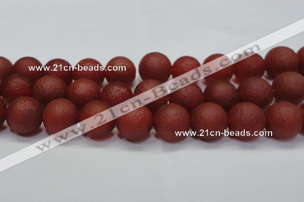 CAG6705 15 inches 18mm round red pilates agate beads