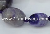 CAG6880 12*14mm - 22*30mm faceted drum dragon veins agate beads