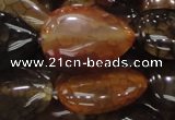 CAG695 15.5 inches 25*32mm flat teardrop dragon veins agate beads