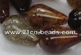 CAG698 15.5 inches 20*30mm teardrop dragon veins agate beads