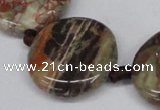 CAG7047 15.5 inches 25mm flat round ocean agate gemstone beads