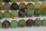 CAG7167 15.5 inches 6mm round matte rainbow agate gemstone beads