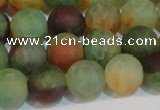 CAG7169 15.5 inches 10mm round matte rainbow agate gemstone beads