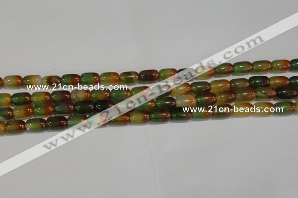 CAG7175 15.5 inches 8*12mm drum rainbow agate gemstone beads