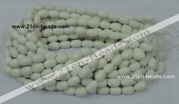 CAG718 15.5 inches 10*15mm rice white agate gemstone beads wholesale