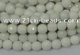 CAG7185 15.5 inches 3mm faceted round white agate gemstone beads