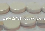 CAG7235 15.5 inches 12*16mm oval white agate gemstone beads