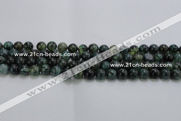 CAG7323 15.5 inches 10mm round dragon veins agate beads wholesale