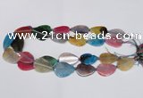 CAG7414 20*25mm - 25*30mm flat teardrop dragon veins agate beads