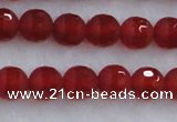 CAG7456 15.5 inches 6mm faceted round matte red agate beads