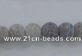 CAG7478 15.5 inches 4mm round frosted agate beads wholesale