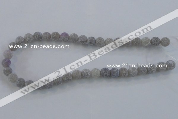 CAG7482 15.5 inches 12mm round frosted agate beads wholesale