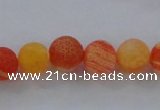 CAG7494 15.5 inches 4mm round frosted agate beads wholesale