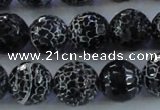 CAG7605 15.5 inches 14mm faceted round frosted agate beads wholesale