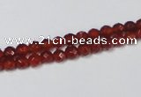 CAG7862 15.5 inches 5mm faceted round red agate beads wholesale