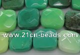 CAG7912 15.5 inches 14*14mm faceted square grass agate beads