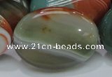 CAG801 15.5 inches 30*40mm oval rainbow agate gemstone beads
