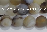 CAG8014 15.5 inches 10mm round matte Montana agate gemstone beads