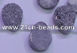 CAG8122 Top drilled 15*20mm teardrop silver plated druzy agate beads