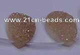 CAG8131 Top drilled 18*25mm teardrop champagne plated druzy agate beads