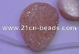 CAG8141 Top drilled 30*40mm teardrop champagne plated druzy agate beads