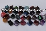 CAG8577 15.5 inches 15*16mm - 17*18mm cube dragon veins agate beads
