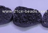 CAG8670 7.5 inches 22*30mm freeform black plated druzy agate beads