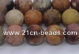 CAG8748 15.5 inches 10mm round matte rainbow agate beads