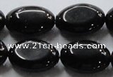 CAG884 15.5 inches 18*25mm oval black agate gemstone beads