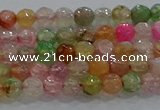CAG8938 15.5 inches 4mm faceted round fire crackle agate beads