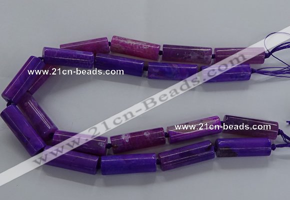 CAG9086 15.5 inches 12*46mm - 13*48mm tube dragon veins agate beads
