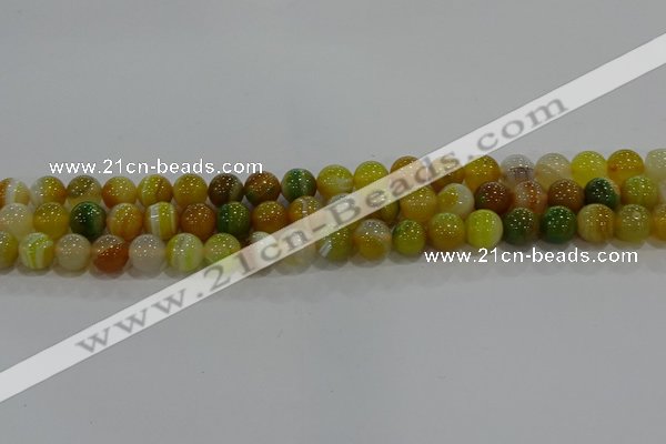 CAG9164 15.5 inches 8mm round line agate beads wholesale