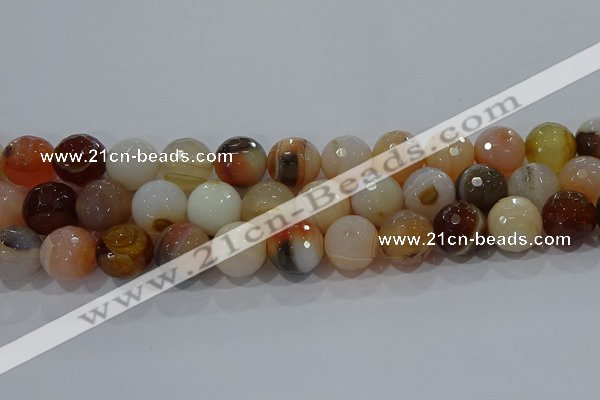 CAG9226 15.5 inches 16mm faceted round line agate beads wholesale