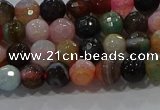 CAG9249 15.5 inches 6mm faceted round line agate beads wholesale