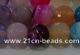 CAG9259 15.5 inches 12mm faceted round line agate beads wholesale