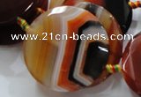 CAG927 15.5 inches faceted coin 45mm agate gemstone beads wholesale