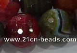 CAG9270 15.5 inches 20mm faceted round line agate beads wholesale