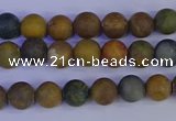 CAG9280 15.5 inches 4mm round matte ocean jasper beads wholesale