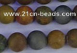 CAG9284 15.5 inches 12mm round matte ocean jasper beads wholesale