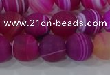 CAG9328 15.5 inches 10mm round matte line agate beads wholesale