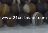 CAG9340 15.5 inches 12mm round matte line agate beads wholesale